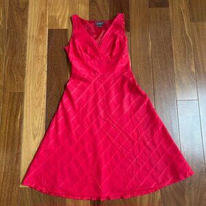 Liz Claiborne red v neck red party dress.
